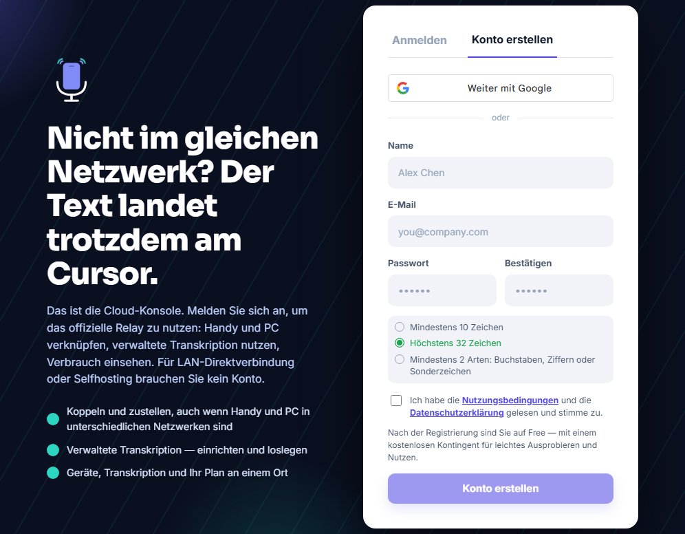 Web · flowmic.app/signin · Konto erstellen