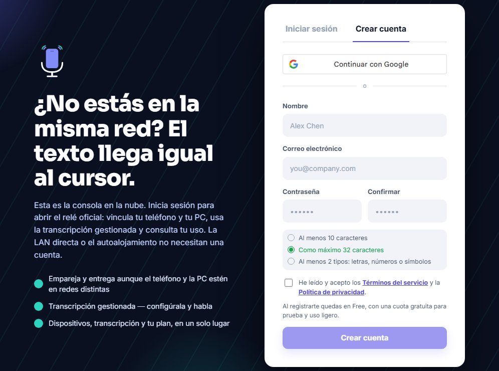 Web · flowmic.app/signin · Crear cuenta