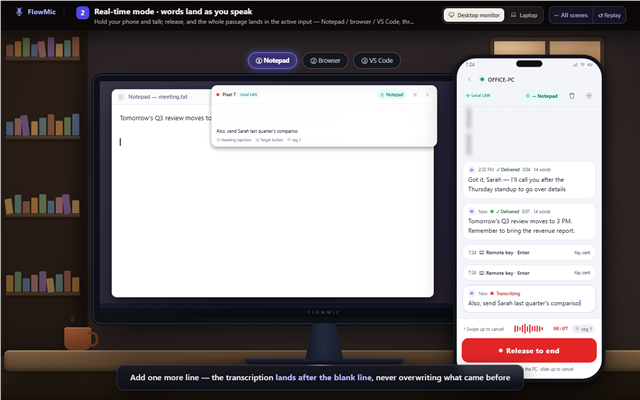 Real-time dictation